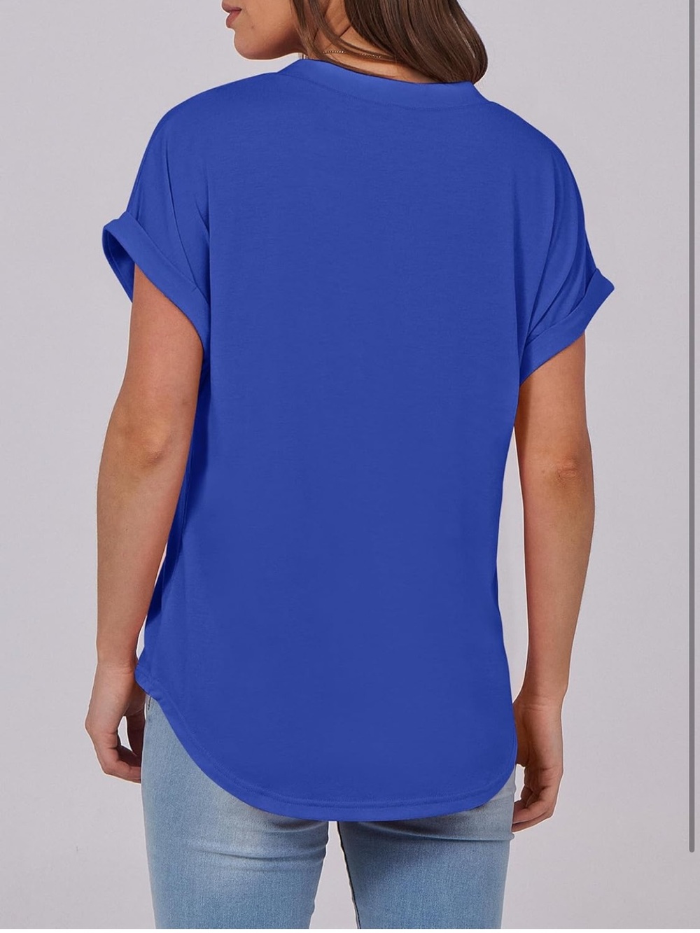 ANRABESS Short Sleeve Henley Top V Neck Dressy Casual Blouses Summer Trendy Tee - Picture 7 of 11